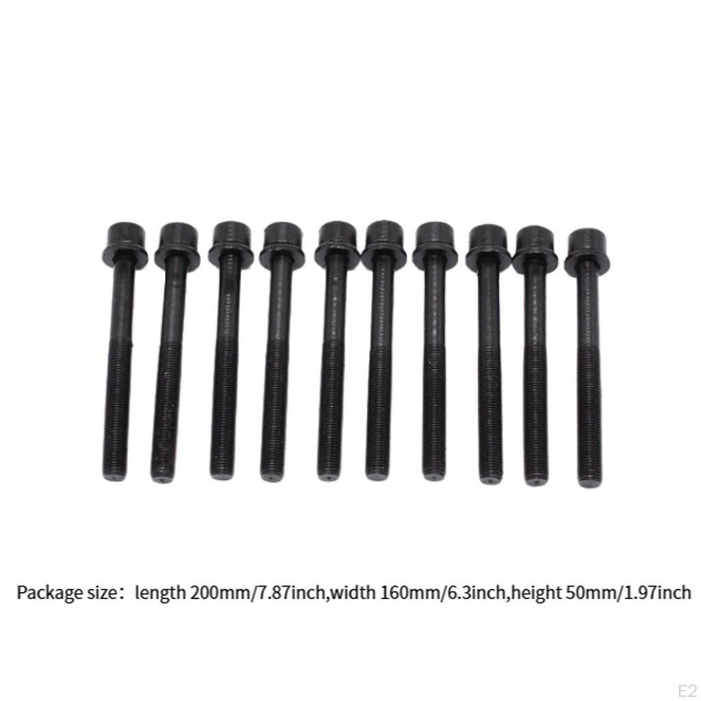 10Pcs Cylinder Head Bolt Set Direct Replacement for Holden Z22XE C18xel