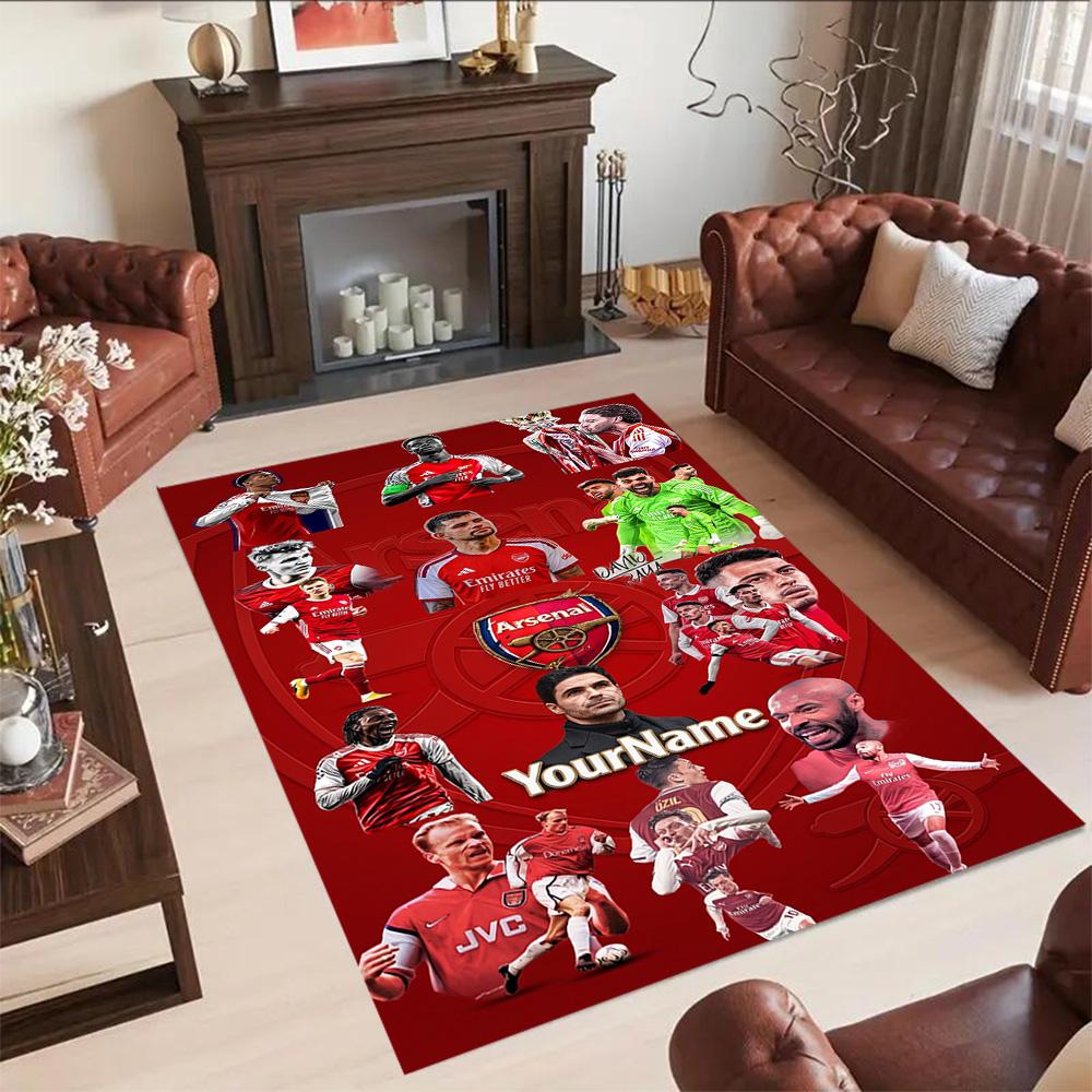 Arsenal Customizable Name Floor Rug Office Rug Suitable for Outdoor Dormitory Living Rooms Bedrooms Antislip Carpet Decorate Offices