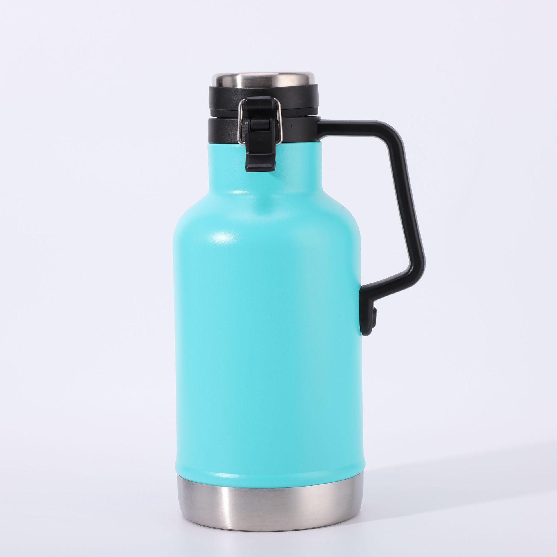 

Large Capacity Fashion Ice King 304 Stainless Steel Travel Kettle - Outdoor Double-Layer Vacuum Water Cup 1900ml небесно-голубой