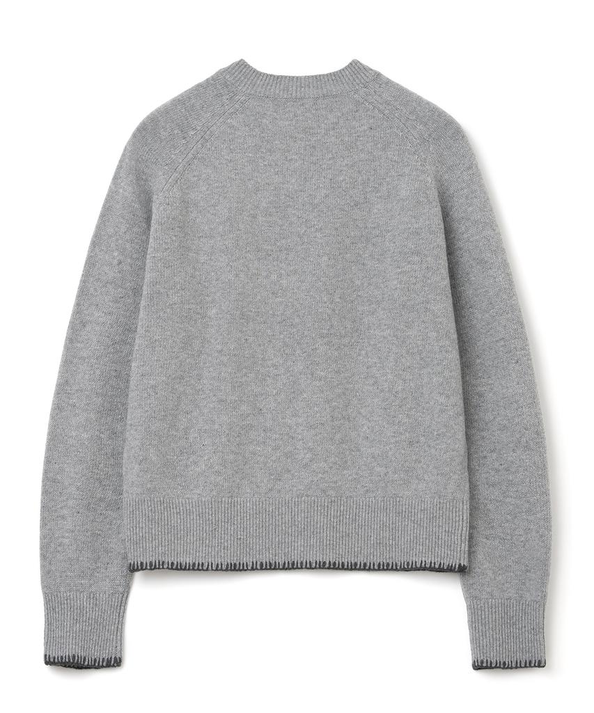 MILLO ARCHIVE Slanted Henley Neck Knit [Melange Gray]