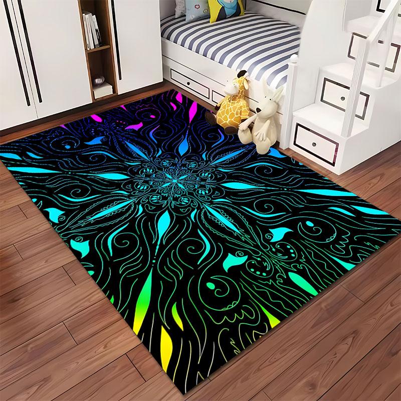 Colorful Mandala Pattern Carpet suitable as a non-slip mat for the living room or bedroom sofa
