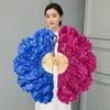 Bamboo Frame Peony Petal Dancing Fan Multi-layered Flower Folding Fan  Summer