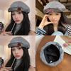 Stylish Korean Y2k Handmade Button Beret Hat For All Seasons With Vintage Pattern