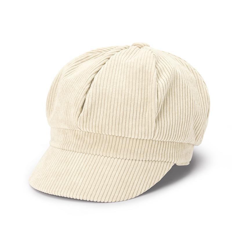 Women Retro 8 Panels Corduroy-Newsboy-Caps with Brim-Vintage Preppy Fall Winter Cute Ivy Newsboy Gatsby Cabbie Painter Beret Hat