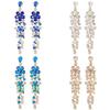 Vintage Floral Ear Jewelry With Zircon Stones For Women Summer
