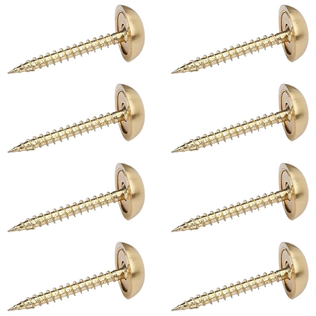 Zestaw 8 solidnych mosiężnych śrub ozdobnych z nakładkami lustrzanymi do mocowania mebli, konstrukcja nierdzewna, okucia meblowe