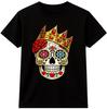 Crowned Sugar Skull Graphic T-Shirt Day of the Dead Gothic Floral Art Tee