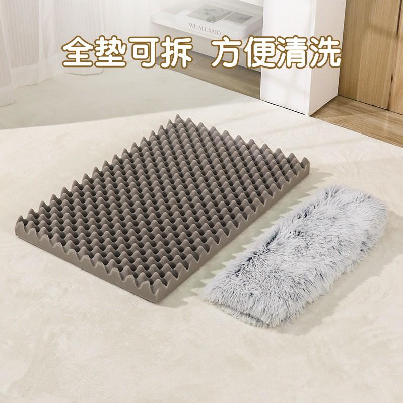 Plush Square Pet Bed Dogs Cats Soft Deep Sleep Nest Sofa Cushion Multi-Season Indoor Use