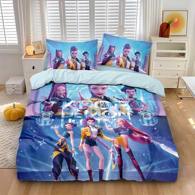 KPOP Demon-Hunters Bedding Set Queen King Size EU Single Quilt Bed Cover Duvet Cover Sets With Pillowcases Birthday Gifts