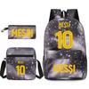 Large Capacity Schoolbag with Shoulder Strap; Student Three-piece Pencil Case Set