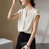 Minimalist Commuter Undercover Round Neck Mulberry Silk Shirt for Women