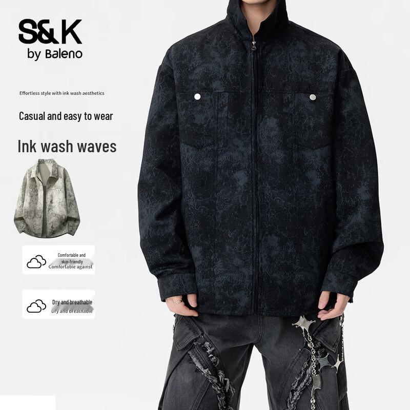 Baleno S&K Men s Tie-Dye Lapel Shirt M