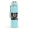 1PC Two Male Faces Minimalist Black White Print 750ml Portable Sports Water Bottle Leakproof Gym Outdoor Travel Drink Cup