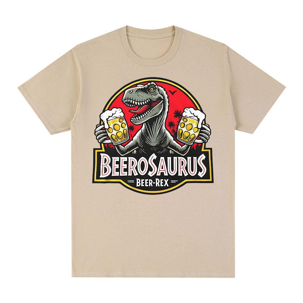 Beerosaurus Lustiger Bier Rex Dinosaurier T-Shirt Herren Damen Kleidung Mode Lässige T-Shirts Kurzarm T-Shirts