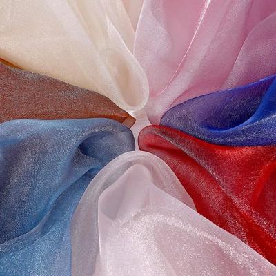 Soft Glitter Organza Fabric 1m/20m*140cm Fluorescent Organza Fabrics  Stage Wedding Decor