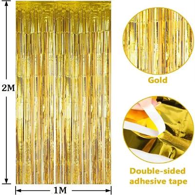 Party Metallic Tinsel Foil Fringe Curtains Backdrop for Birthday New Year Eve Party Photo Rain Curtain Festival Wedding Decor