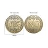 1pc Yes No Coin 3D Embossed Flipping Challenge Coin Decision Maker Lucky Diameter 40mm Commemorative Coins Collection