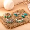 5Pcs/Set Metal Hollow Leaves Rings for Women Girls Trendy Elegant Rings Exquisite Hypoallergenic Rings Best Gift for Birthdays Anniversaries Weddings