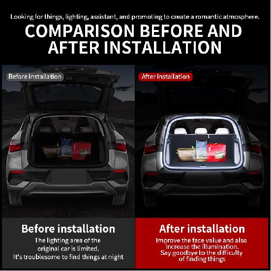 Car High Brightness Trunk Lighting LED Ambient Light Interior Decoration led sedan SUV MPV Automatic Sensing Tailgate Lamp Strip Neon Lights 4