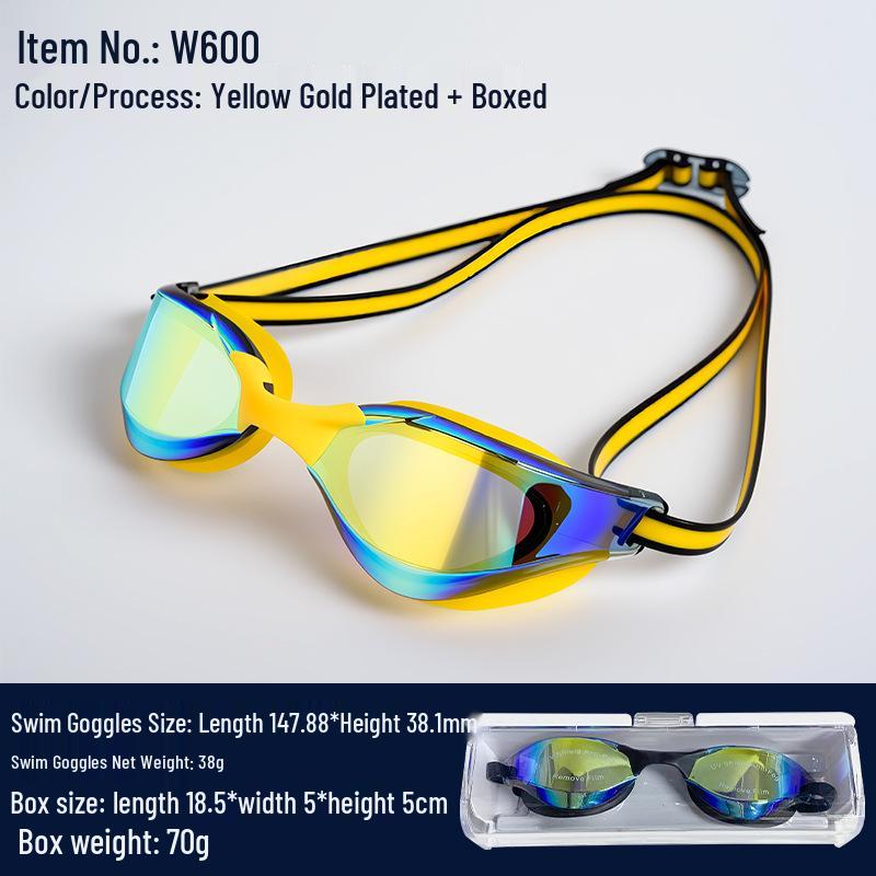 High-Definition Anti-Fog Racing Goggles - Professional Waterproof Swim Goggles for Men & Women.