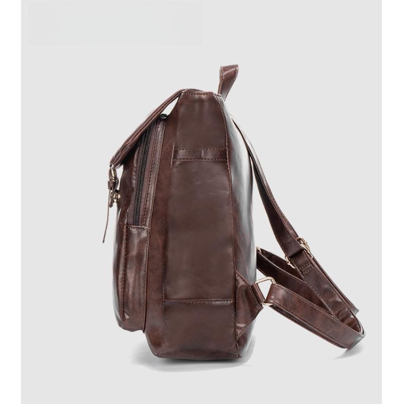 Trendy New Ladies Fashion All-match Spring and Summer Solid Color Simple One-shoulder Handbag Zipper Backpack