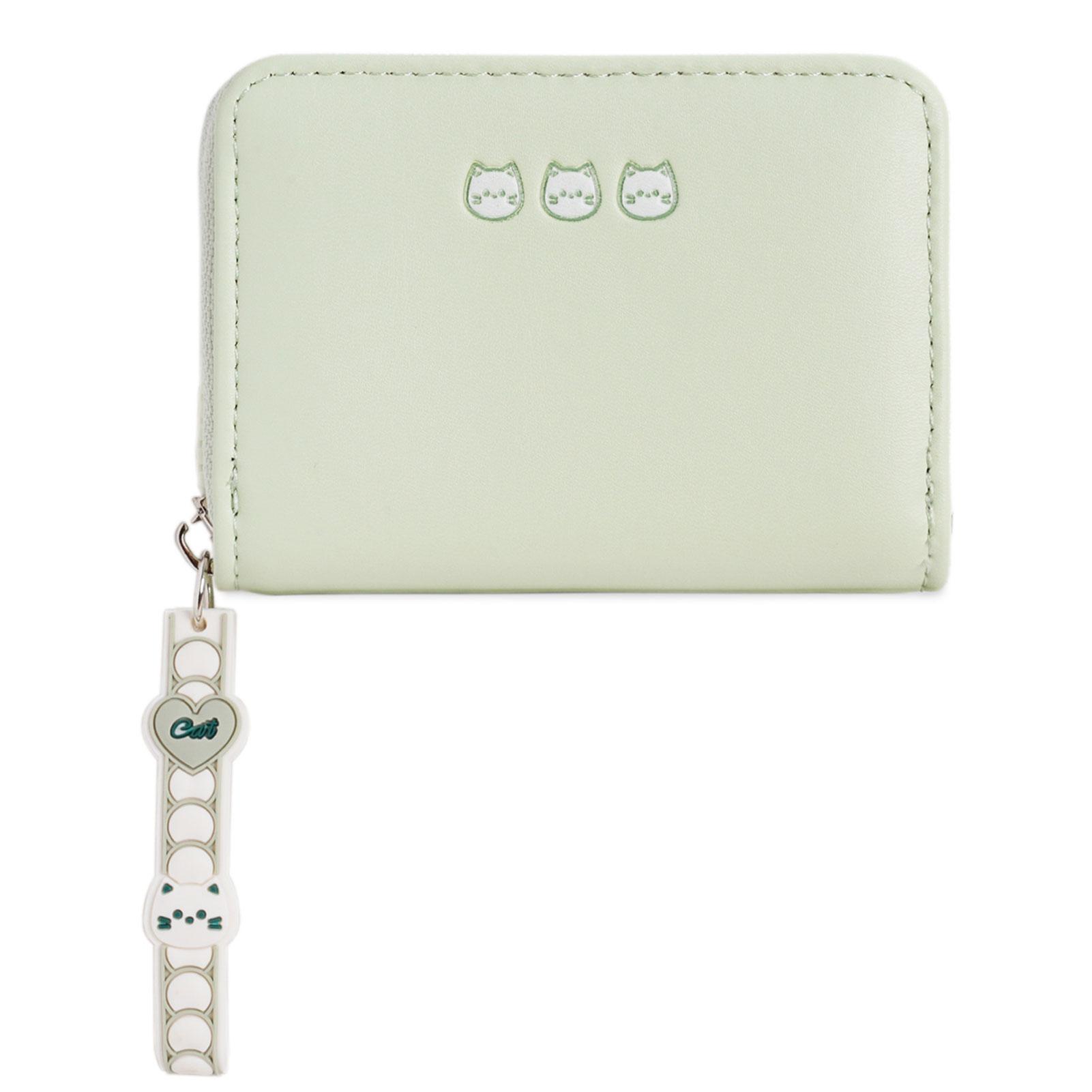 

Dopamine Color Mini Women s Short Wallet Compact Cute Card Holder Money Clip Pocket For Student Cash Coin Storage Oragnizer світло-зелений колір