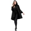 Red and Black Little Red Riding Hood Cloak Costume: Halloween Medieval Witch Robe with Sleeves