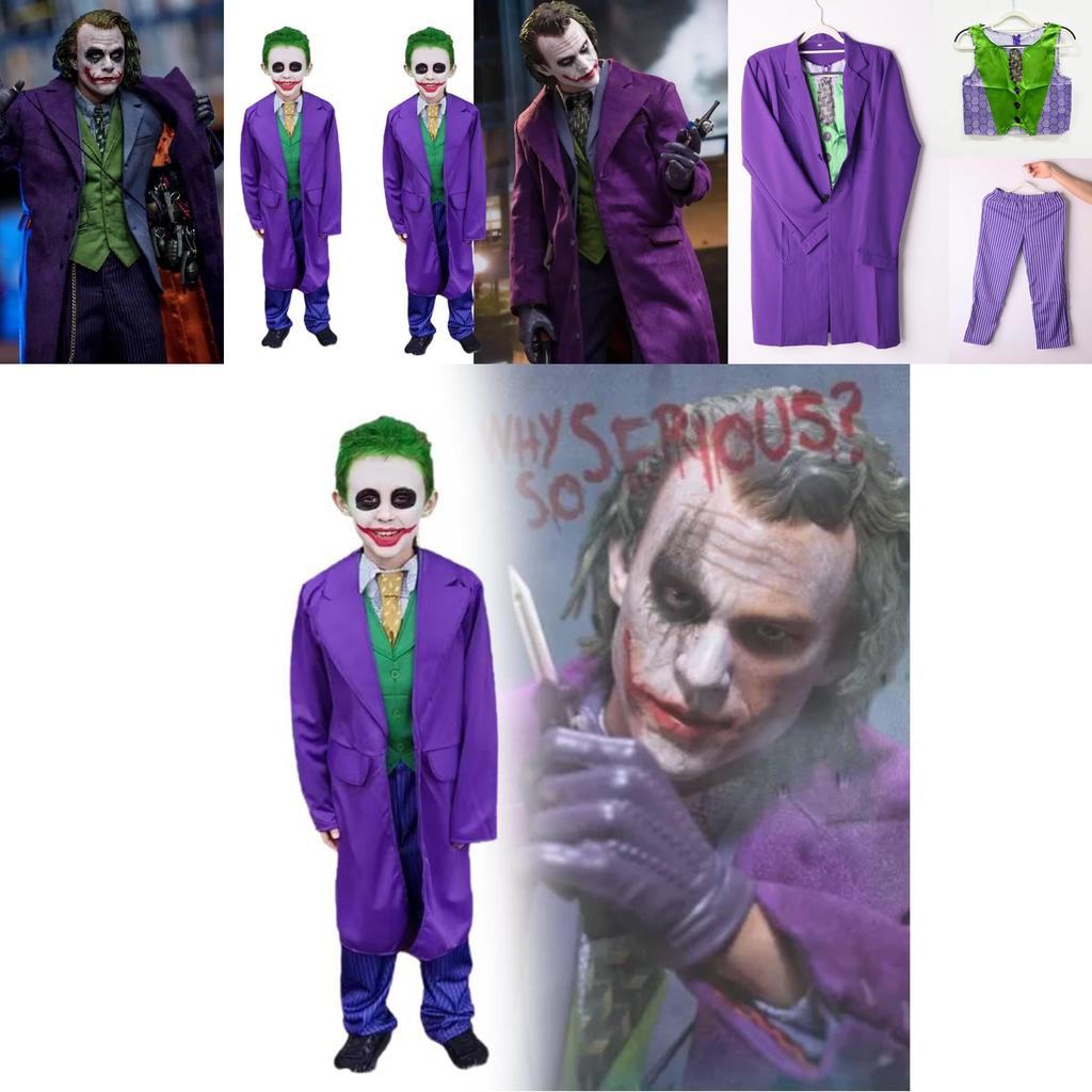 Stunning Joker For Kids Featuring Vibrant Purple Color And Premium Polyester Fabric Perfect For Halloween Parties And Events