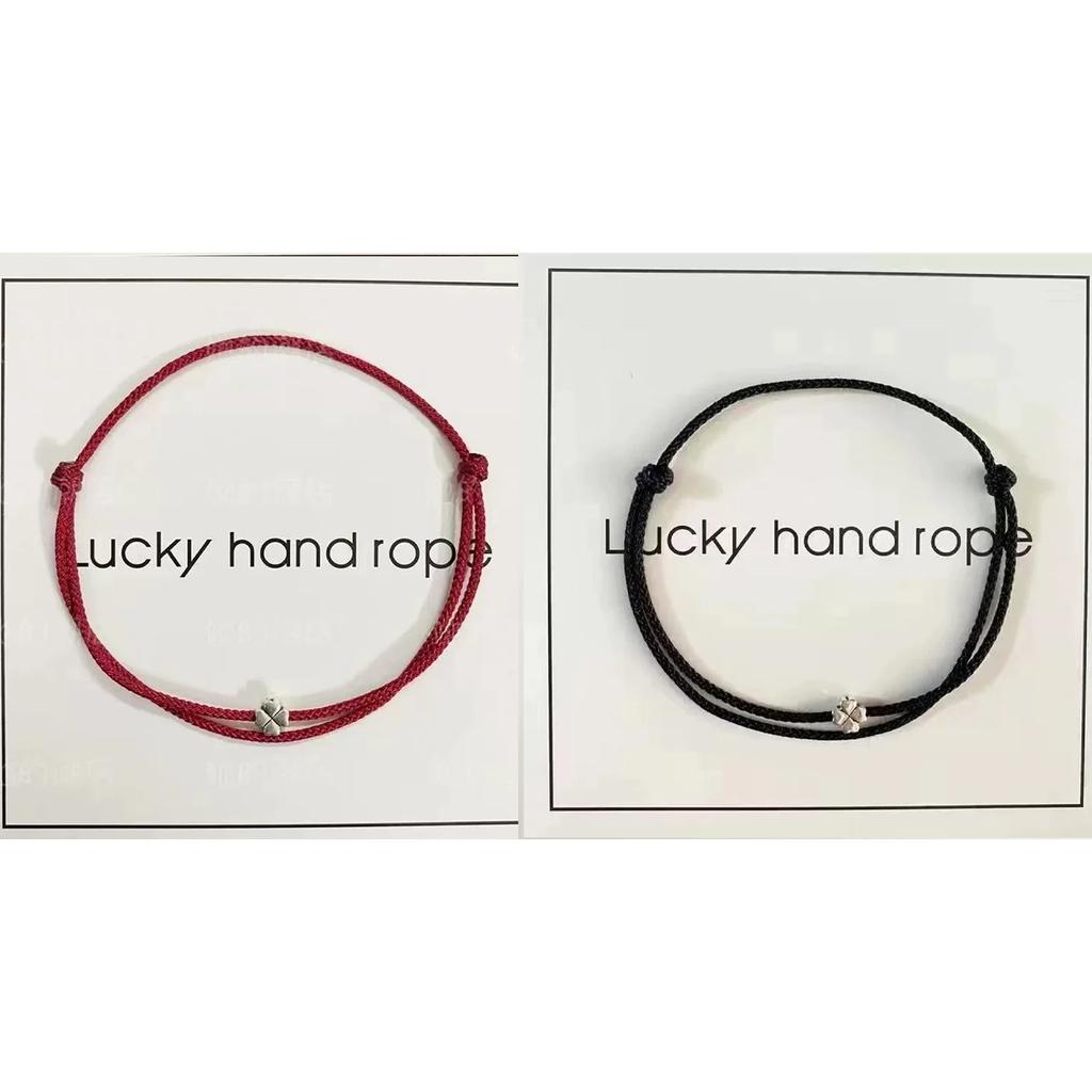 1/3Pcs Minimalist Four-leaf Clover Bracelets Women Men Adjustable Handmade Red Lucky Rope Couple Friendship Jewelry Accessory