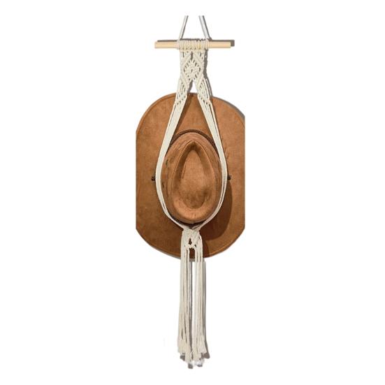 Hutaufhänger, einfache Installation, elegantes handgewebtes Baumwollseil im böhmischen Stil, Hutaufhänger für das Wohnzimmer