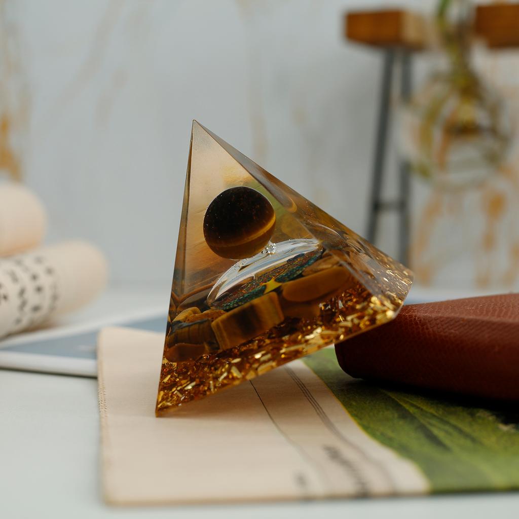 3D Crystals Pyramid Ornaments Natural Mini Pyramid Energy Stone Resin Craft Crystal Ball Xmas Kid Gift Room Medit Decor Orgonite