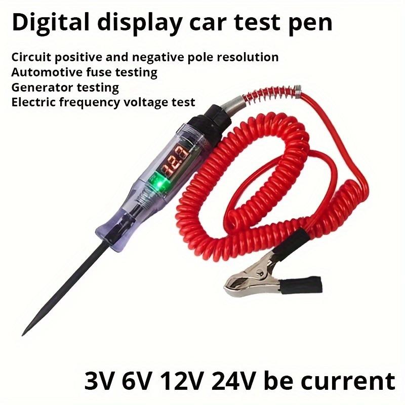 6V 12V 24V DC Car Truck Voltage Circuit Tester Digital Display Long Probe Pen Light Bulb Automobile Diagnostic Tools Auto Repair