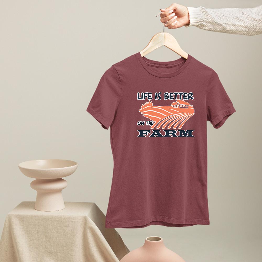 AF MERCH Farm Tractor Printed Round Neck T-Shirt Black White Navy