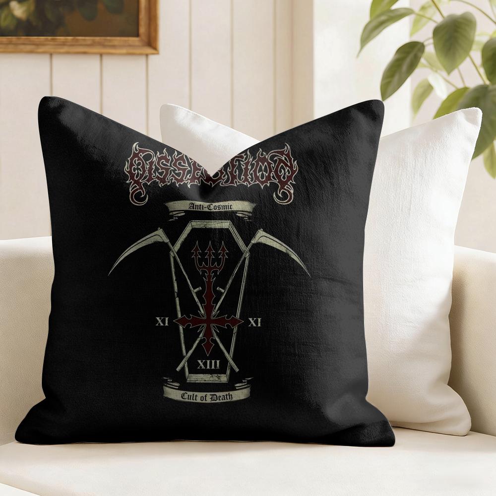 Metal Band DDissectionS Cushion Cover Eco Linen Pillow Case DoubleSided Print Breathable Durable Zipper Home Decor Gift