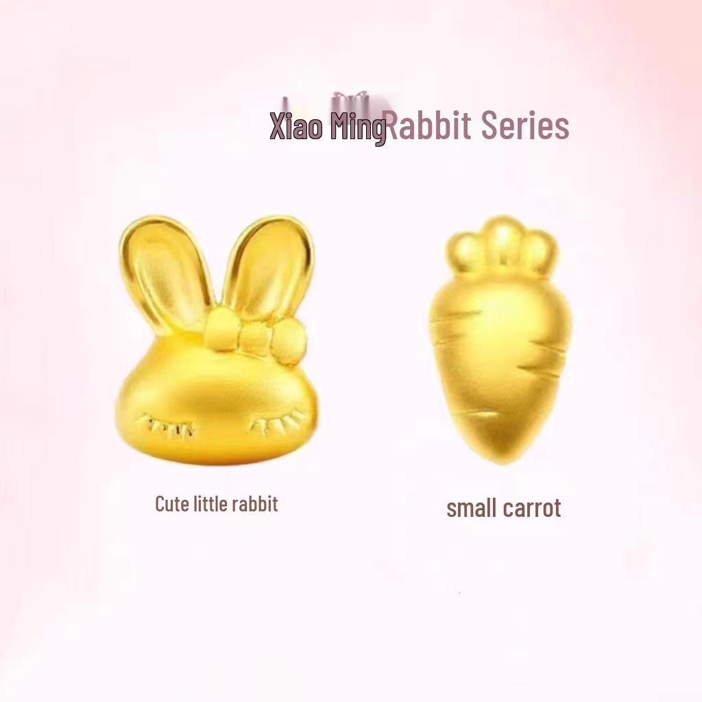 

Vietnamese Zodiac Gold-Plated Radish Rabbit Bracelet – Cute and Lovely Rabbit Accessories for Birth Year Celebrations