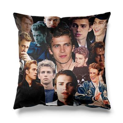 Aertemisi 18'' X 18'' Hayden Christensen Photo Collage Square Throw Pillow Cushion Covers Cases Pillowcases 1PC