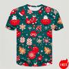 New Fashion 3D Print Happy Christmas Men Casual Short Sleeve