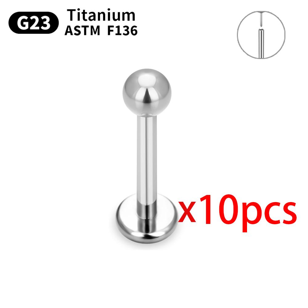 10 pezzi Titanio G23 Piercing Labret Stud per Labbra Orecchini Per Donne Gioielli per il Corpo Nasale 20/18/16G labret