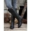 Pointed Buckle Knight Boots Winter 2025 New Plus Size Vintage Block Heel Boots