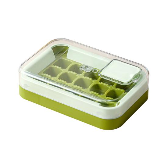 Press-Release Ice Cube Tray with Lid Food-Grade Silicone Popsicle Mold for Freezer Leak-Proof Stackable Ice Maker for Home Party