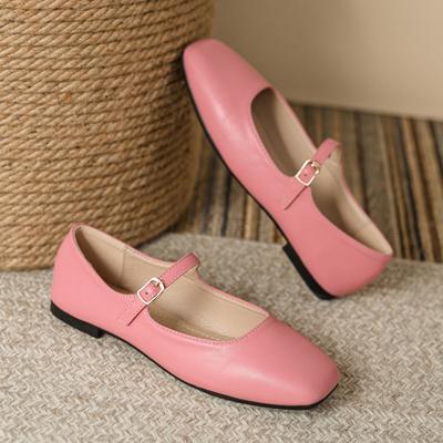 Μόδα Μεγάλα Μεγέθη 35-44 Γυναικεία Mary Janes με Αγκράφα Ζώνης 2025 Άνοιξη Μπαλαρίνες με Τετράγωνη Μύτη Γυναικείες Νυφικές Γαμήλιες Γόβες Slip On Φλατ Mujer