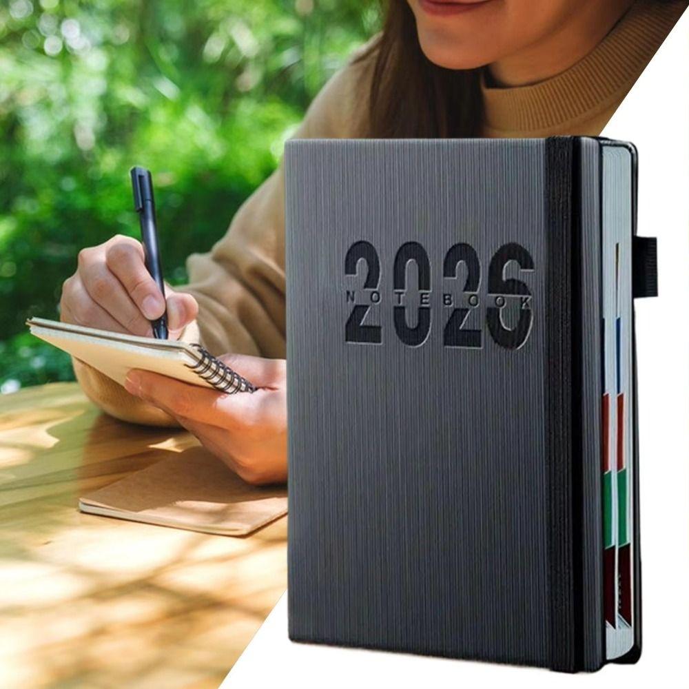 Wear-resistant A5 Agenda Planning Notebook 12 Months To-do List Notebook  Office Supplies