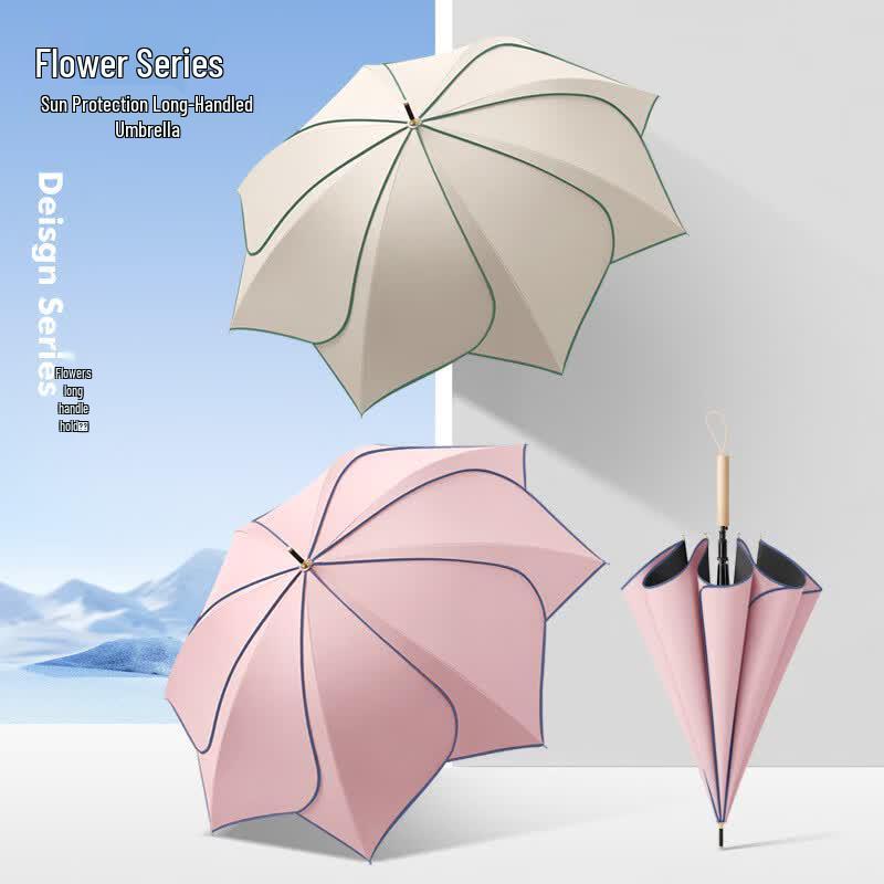 Xuqing Long Handle Petal Sun Protection Umbrella (2-Pack)