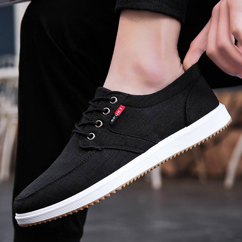 Fashion Canvas Men Vulcanize Shoes Fashion Classic Casual Shoes Men Comfortable Lace Up Flats Male Lightweight Breathable 2024 Mew