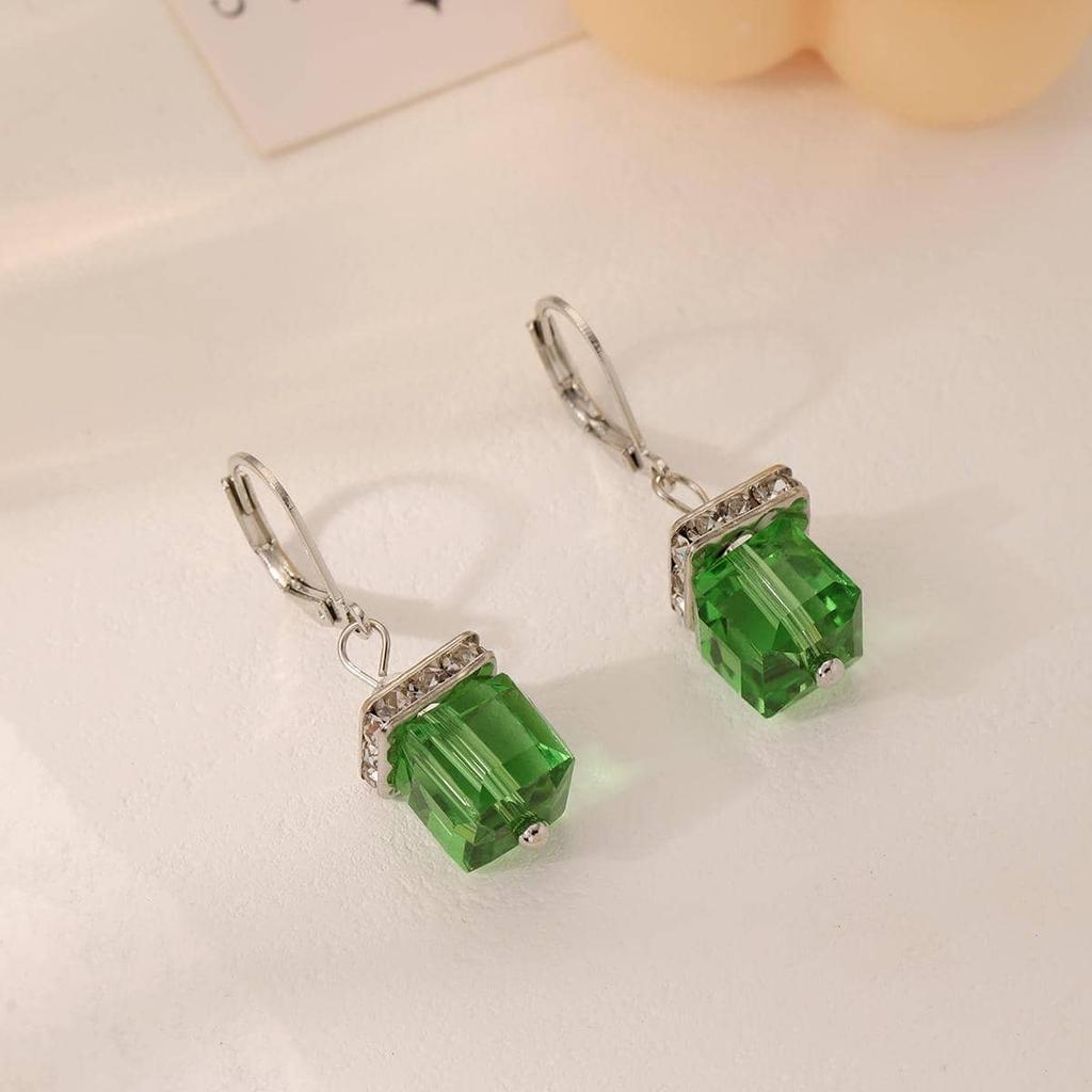 New Woman Fashion Jewelry High Quality Blue Pink White Purple Crystal Zircon  Earrings