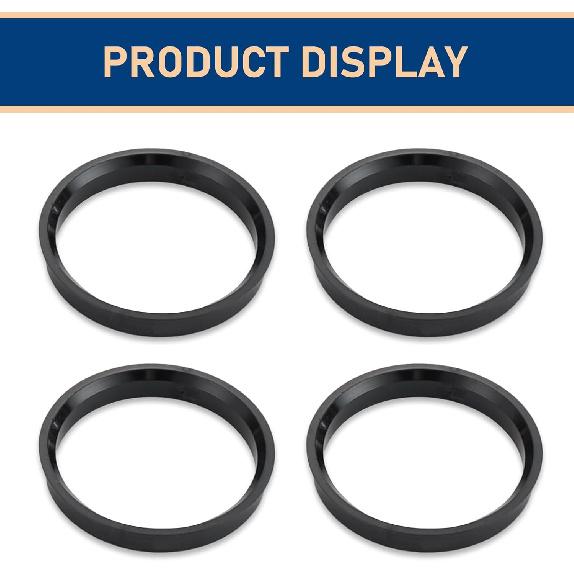 Pack-4 Car Wheel Hub Center Ring, 2.87" OD 2.36" ID Plastic Dust and Rust Adapter Ring, and Anti-Vibration Reducing Shaft Collar, Compatible with