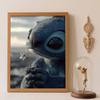 Stitch Holding Flower Diamond Painting Kit 5D DIY, Suitable for Beginners and Craft Lovers, Interior Space Decoration