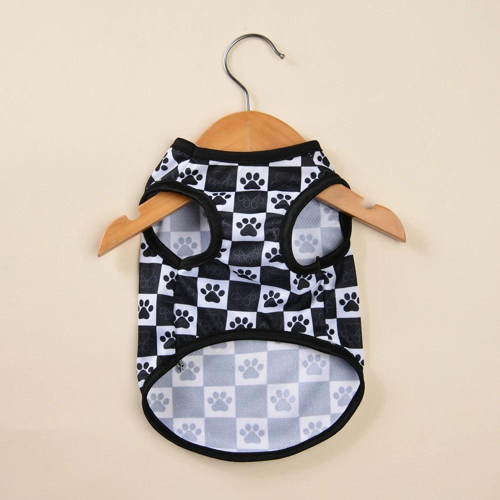 Summer Cat Clothes Vest Mesh Breathable Pet T-shirt For Small Medium Dogs Cats Fashion Plaid Print Puppy Kitten Shirt Outfits