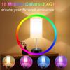Bedroom Lamp with Smart RGB LED Bulb, Multicolor Changing Table Lamp for Bedroom with 2 USB Port, Dimmable Bedside Lamp Work with Alexa, Smart