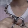 Punk Verplaatsbare Schorpioen Ring Vingertop Speeltje Stressverlichter Retro Goth Scroll Pantser Knokkel Metalen Volledige Vinger Ringen Creatieve Sieraden